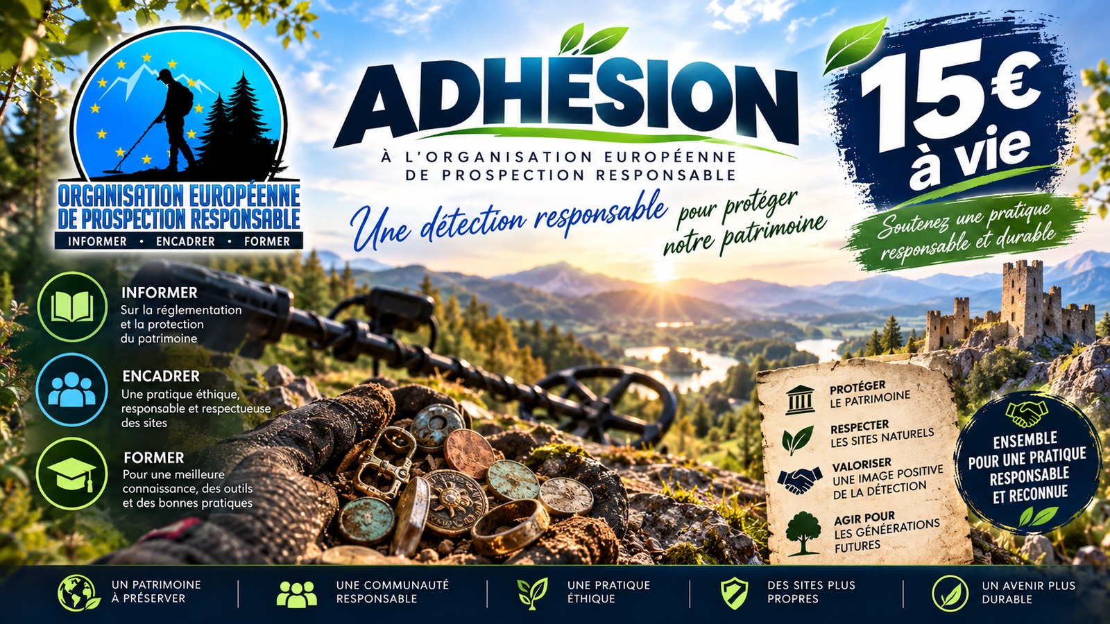 Adhésion à l'Organisation Européenne de Prospection Responsable — 15€ à vie